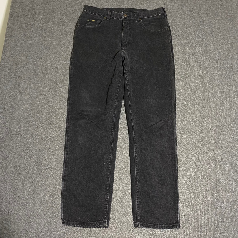 Vintage Lee Black Jeans Mens 32x31 Made in USA Straight Leg Denim 205-5508 Rodeo